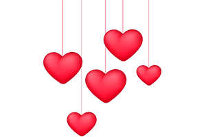 Red Cute Hearts PNG