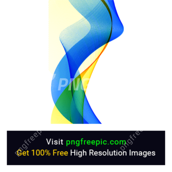 Blue And Yellow Transparent Background With Wavy Shapes