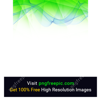 Abstract Green Wavy Geometric Design PNG