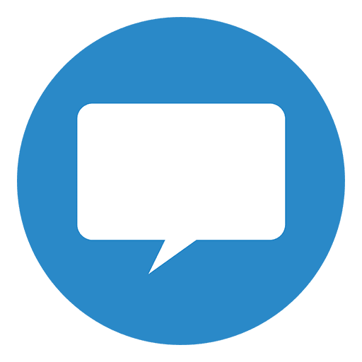 Chat Icon PNG Blue Color Rounded Background - Message, Text Chat