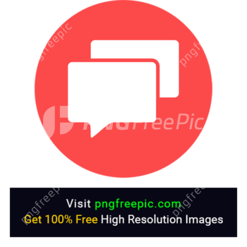 Text Chat Icon PNG Red Rounded Background