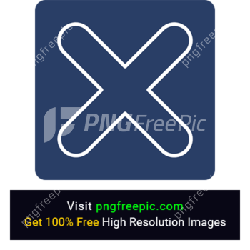 Close Icon PNG With Blue Background