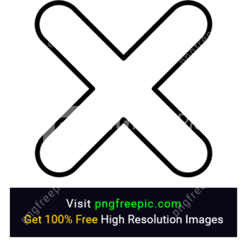 Close Icon PNG With Thin Border