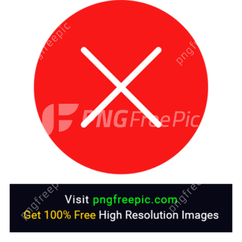 Slim Close Icon PNG With Red Background
