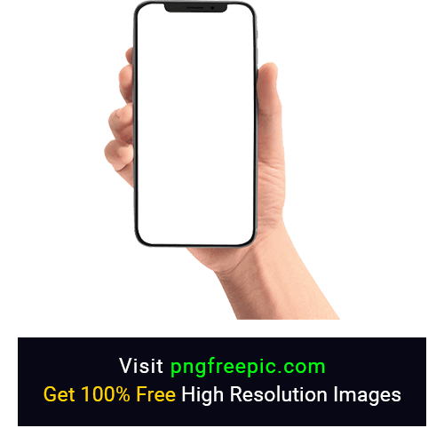 Mobile In Right Hand With Transparent Background