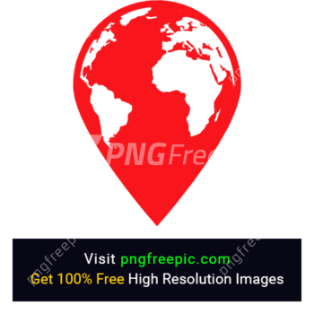 Red Color Globe Location PNG