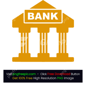 Yellow Colored Bank Icon PNG