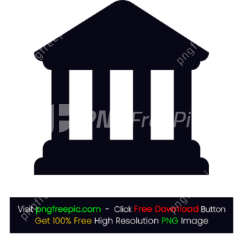 Dark Colored Bank Icon PNG