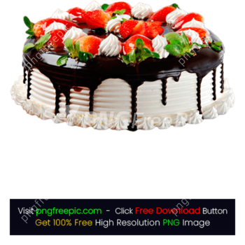 Chocolate Melted Strawberry Cake PNG