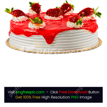 Strawberry Cream White Cake PNG