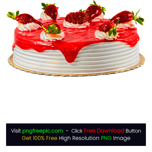 Strawberry Cream White Cake PNG - illustration - Clipart Cake PNG