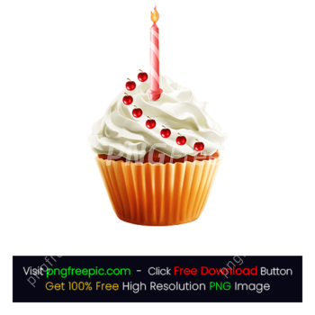 White Cream Cupcake PNG Clipart