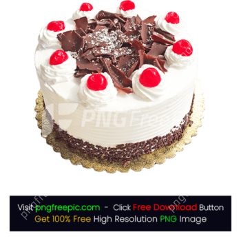 Chunks Chocolate White Cream Forest Cake PNG