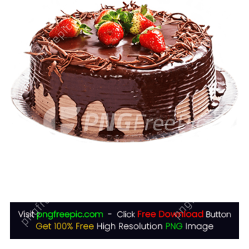 Strawberry Melted Chocolate Cake PNG