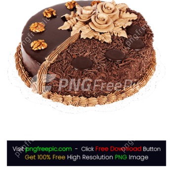 Chocolate Chunks Cream Flower Cake PNG