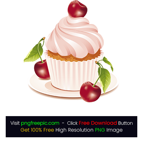 illustration Cherry Cup Cake PNG