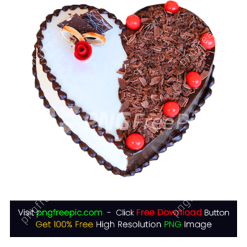 Heart Shaped Black White Forest Cake PNG