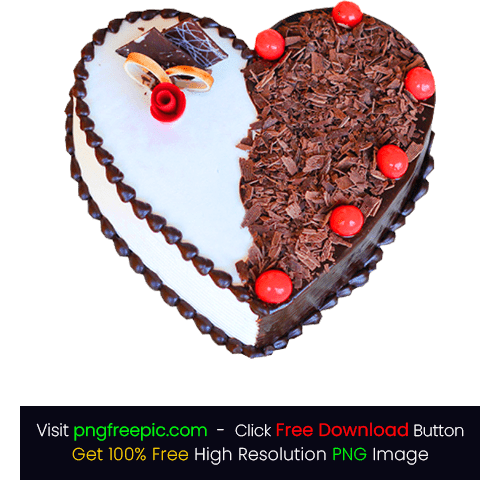 Heart Shaped Black White Forest Cake PNG