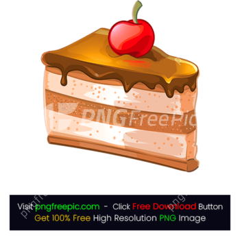 illustration Cherry Slice Cake PNG