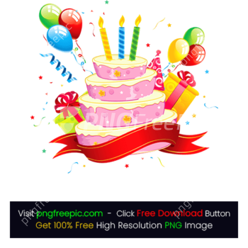 Impressive Balloons Cake Clipart PNG