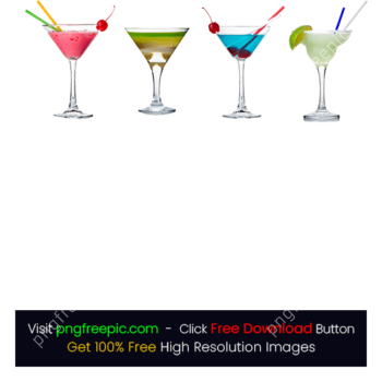 Four Tasty Cocktail Drink PNG