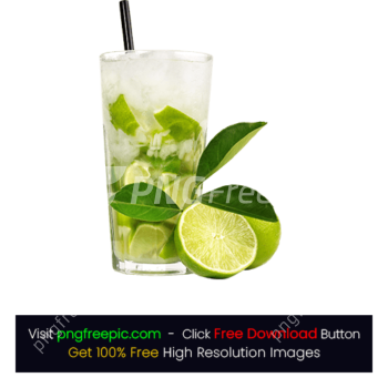 Green Lemon Ice Drink Glass PNG