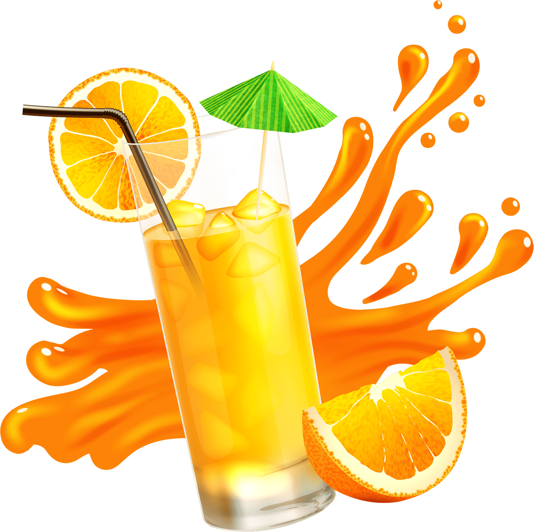 Orange Juice Glass Cartoon