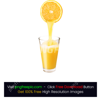 Orange Slice Juice Glass PNG