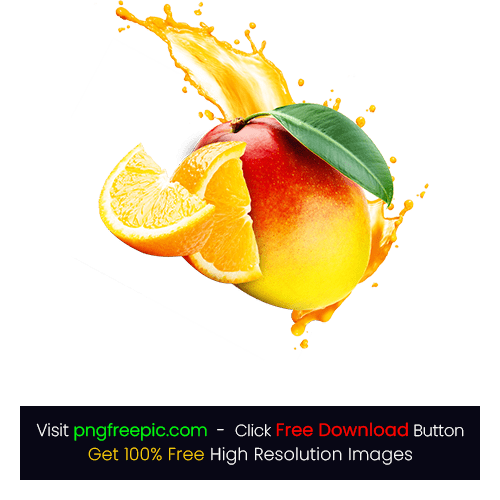 Mango Orange Fruit Slice Juice PNG