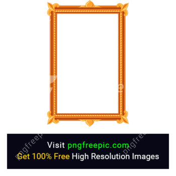 Ornate Golden Portrait Frame PNG