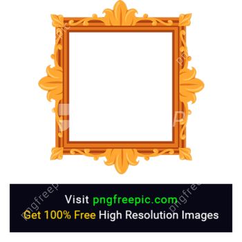 Squire Ornate Golden Frame PNG