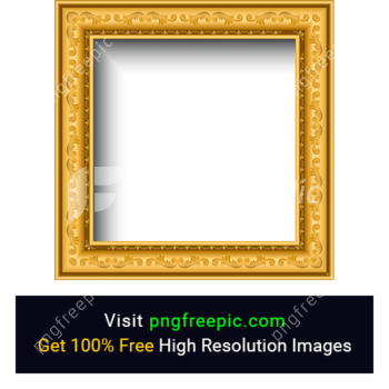 Wooden Style Golden Squire Frame PNG