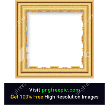 Golden Frame PNG Squire Shape