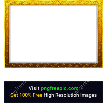Simple Landscape Gold Frame PNG