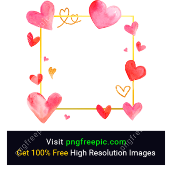 Heart Pattern Photo Frame PNG