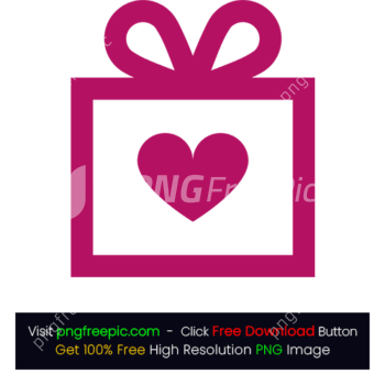 Gift Box Love Shape Icon PNG