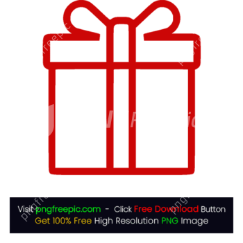 Red Border Shape Gift Icon PNG