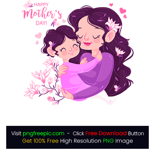 Cute Mom Baby Mothers Day PNG