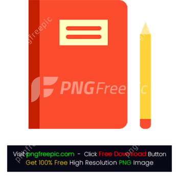 HD Orange Pen Notebook Icon PNG