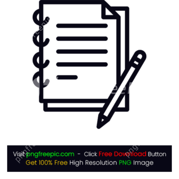 Notebook Write Thin Border Icon PNG