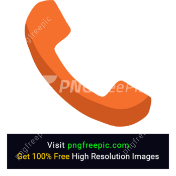 Phone Icon PNG Orange Color