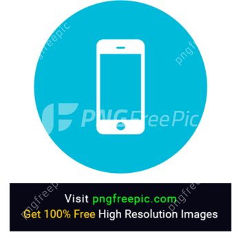 Mobile Blue Button Icon PNG
