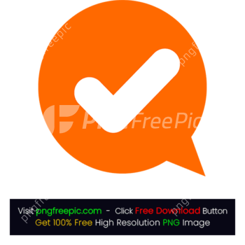 Orange Tick Button Icon PNG