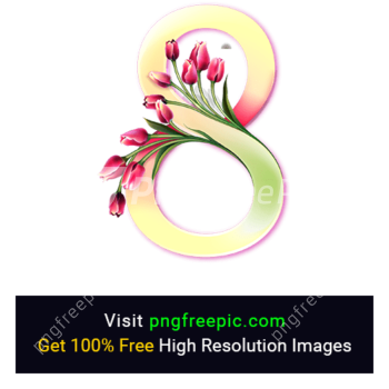 8th March Women's Day Tulips PNG