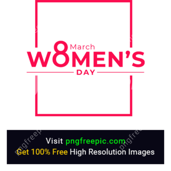 8 March Women's Day Text Style PNG