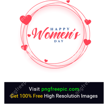 Happy Women's Day Hearts Frame PNG