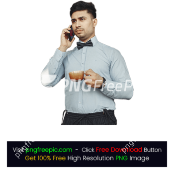 Phone Calling Holding Coffee PNG