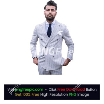 White Check Suit Jacket Man PNG