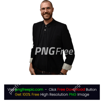 Man Black Suit Standing Smiling PNG