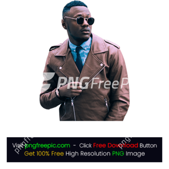 Man Brown Leather Coat PNG